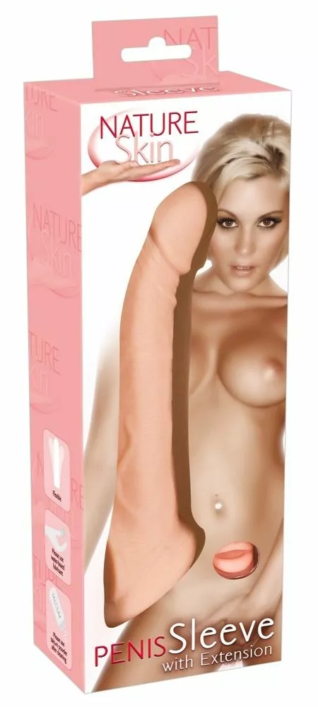 Nature Skin Penis Sleeve Met Verlenging - Huidskleur - Afbeelding 2
