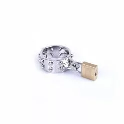 Kiotos Penisring Van Metaal Met Slot En Spikes-35 Mm