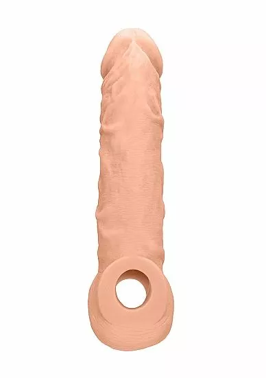 RealRock Realistische Penis Sleeve 8 Inch - Huidskleur - Afbeelding 7