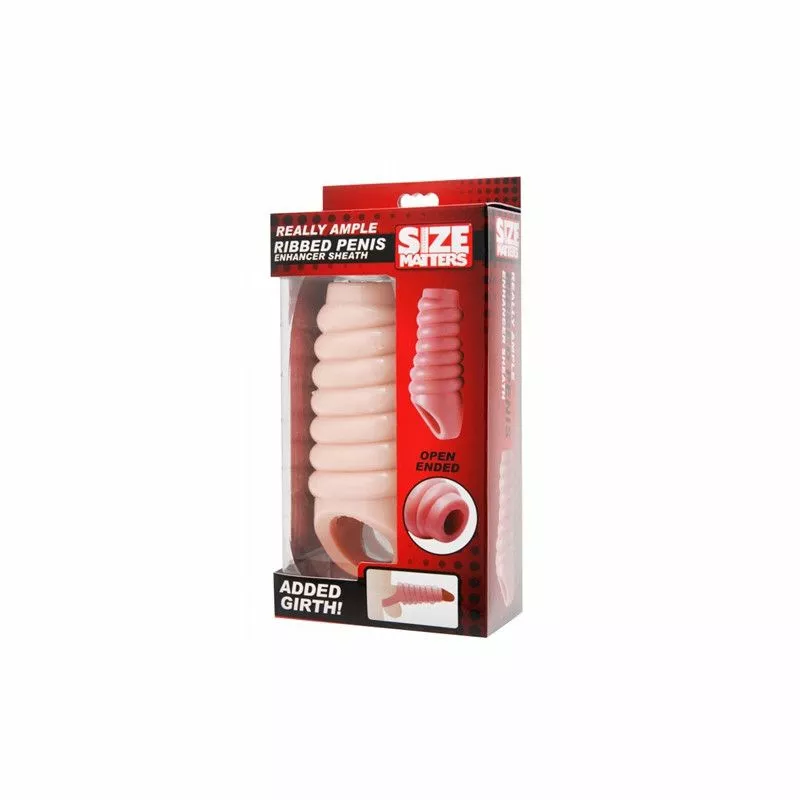 XR Brands Geribbelde Penissleeve Met Ring - Afbeelding 4