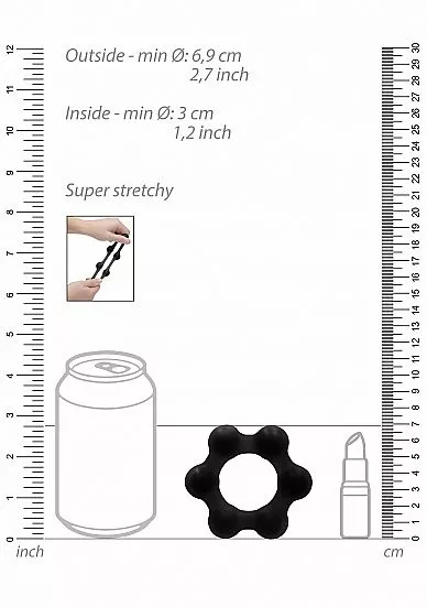 Sono Rekbare Cockring Met Gewicht No. 82 - Zwart - Afbeelding 2