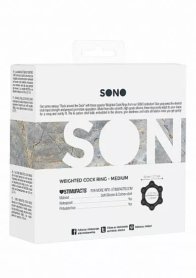 Sono Rekbare Cockring Met Gewicht No. 82 - Zwart - Afbeelding 3