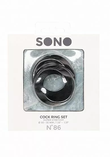 Sono Rekbare Cockring Set No. 86 - Zwart - Afbeelding 5