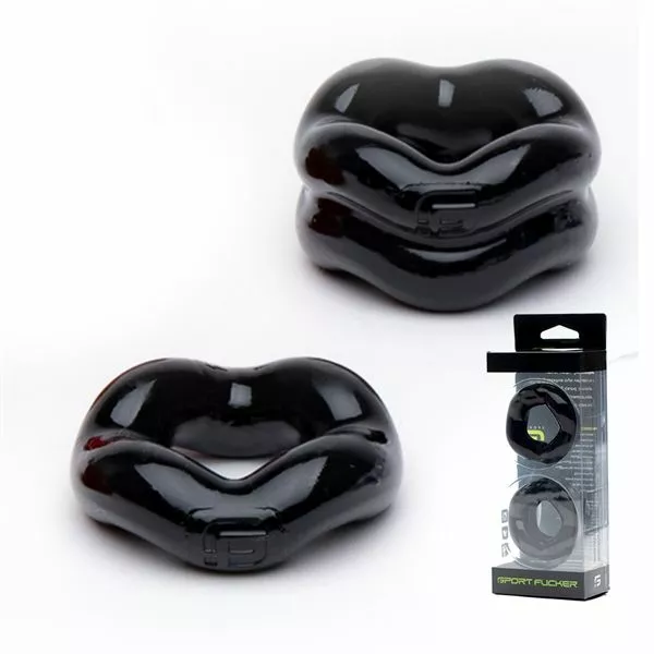 Sport Fucker Revolution Balstretcher & Cockring - Black - Afbeelding 2