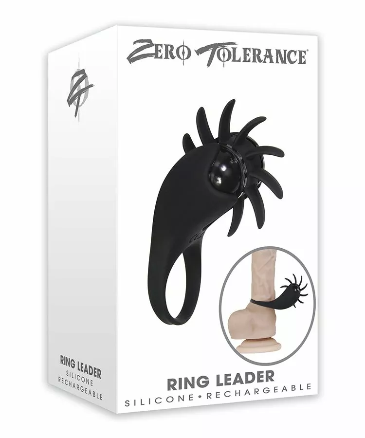 Zero Tolerance Cockring Leader Met Clitoris Stimulator Zwart - Afbeelding 4