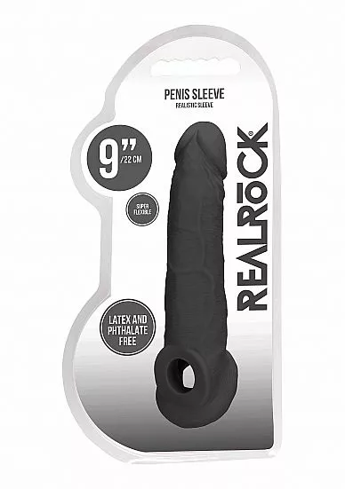 RealRock Penis Sleeve 21.5 - Zwart - Afbeelding 2