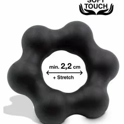 Mr Cock Siliconen Cockring Mr. Cock Flower - Zwart