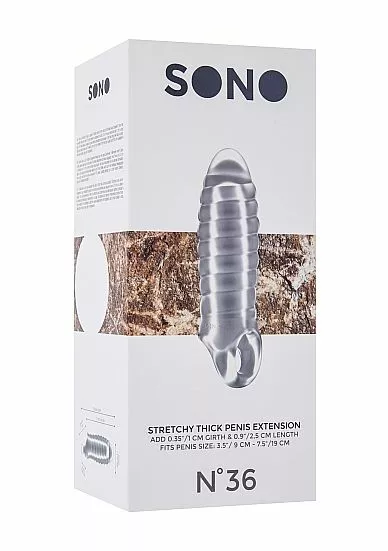 Sono No.36 - Geribbelde Penis Sleeve - Transparant - Afbeelding 2