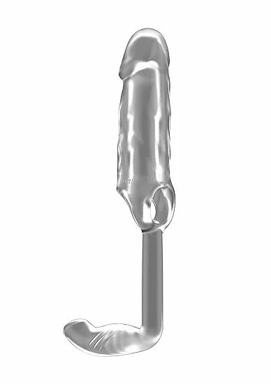 Sono No.38 - Verlengende Penis Sleeve Met Prostaat Plug - Transparant - Afbeelding 2