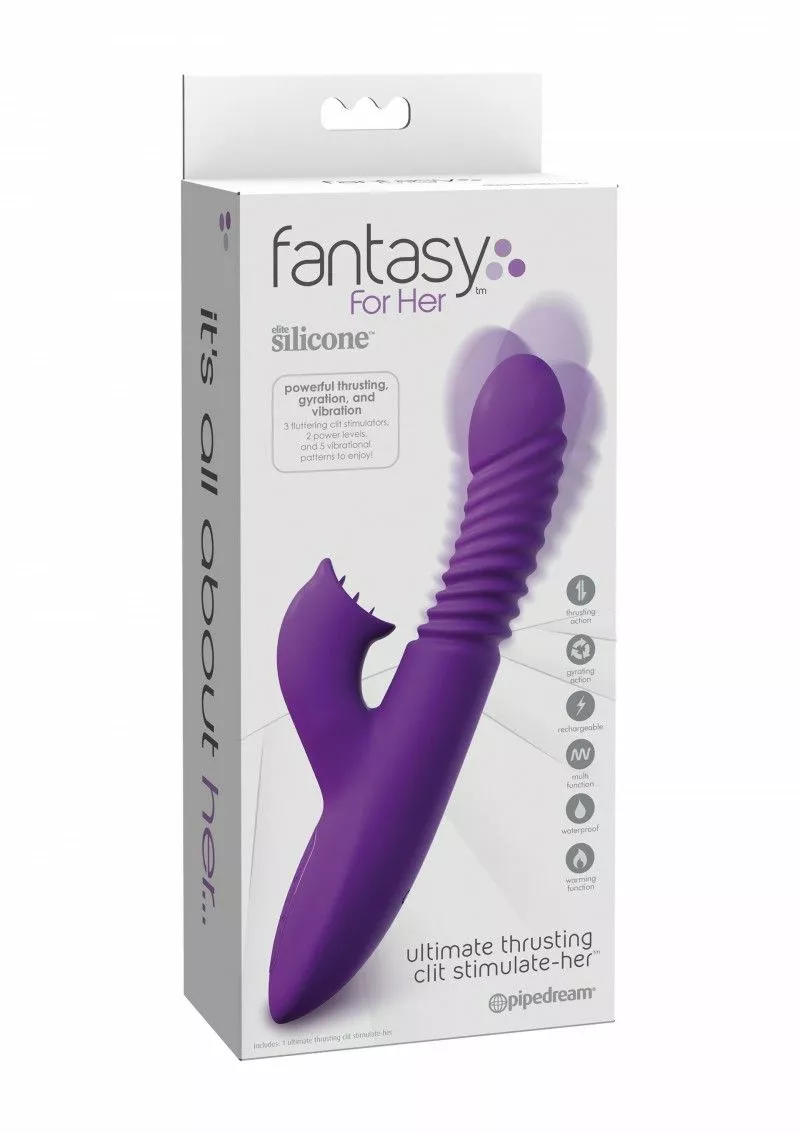 Pipedream Stotende Vibrator Met Clitoris Stimulator - Paars - Afbeelding 4