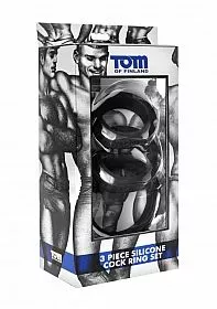 Tom Of Finland - Zwarte Cockringen Set - Afbeelding 2