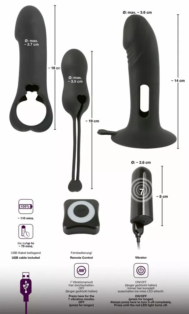 Black Velvets Vibrator Kit Met Afstandsbediening - Zwart - Afbeelding 3