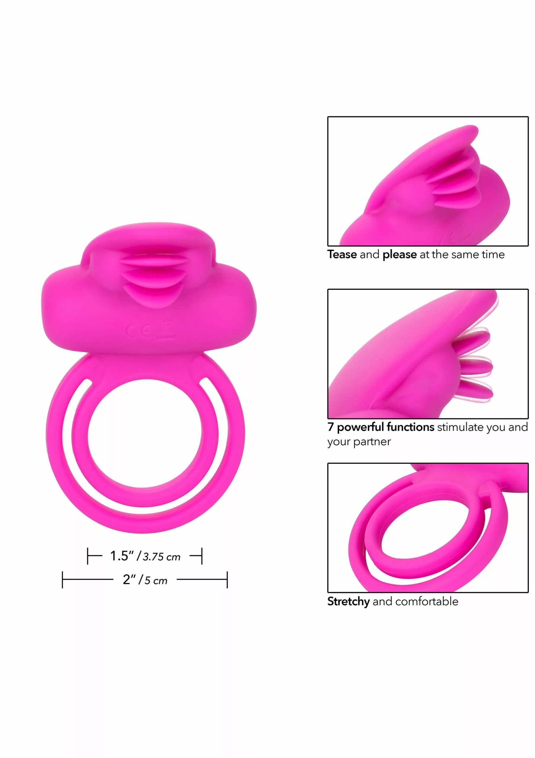 California Exotic Vibrerende Cockring Dual Clit Flicker Enhancer - Afbeelding 2