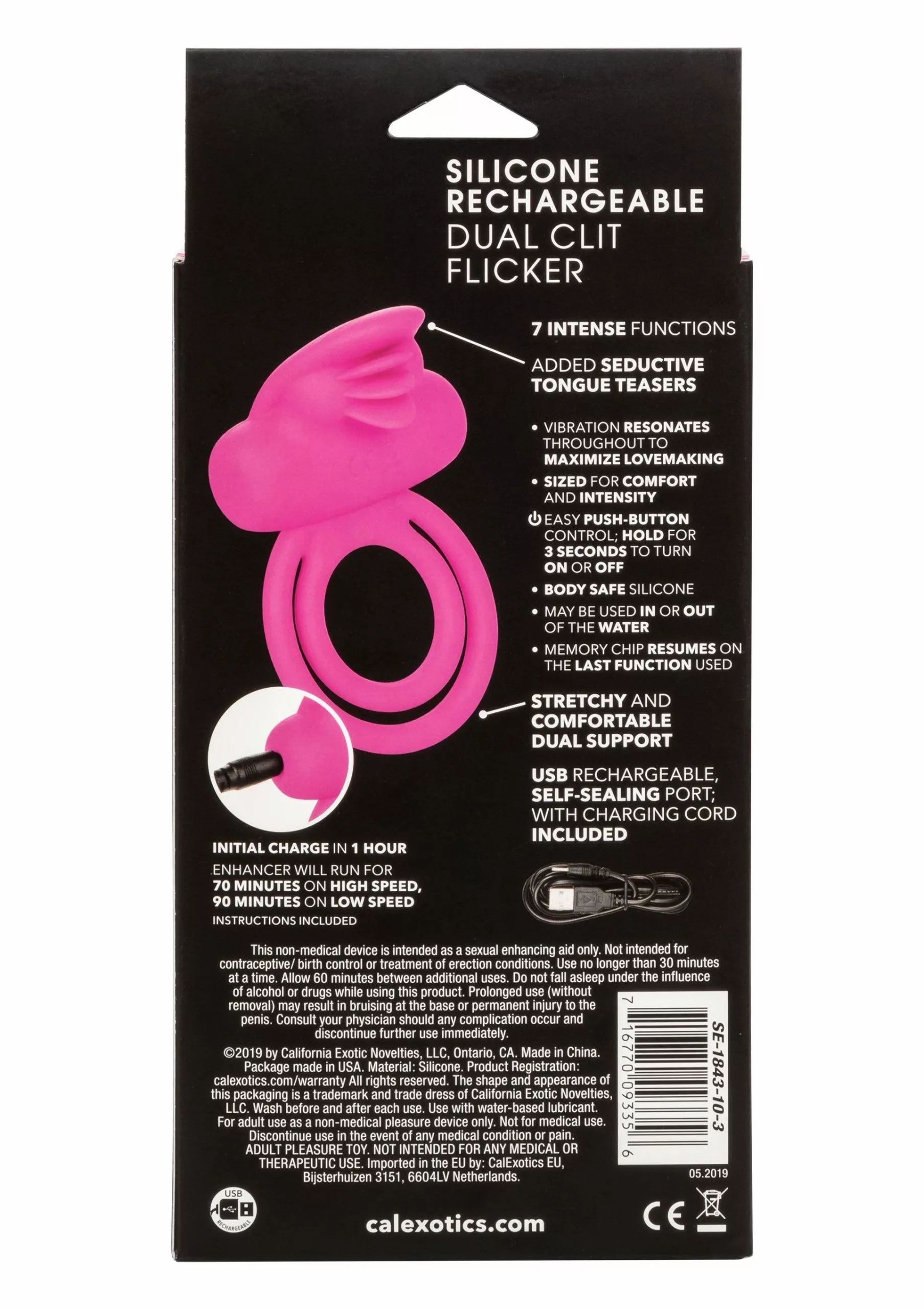 California Exotic Vibrerende Cockring Dual Clit Flicker Enhancer - Afbeelding 3