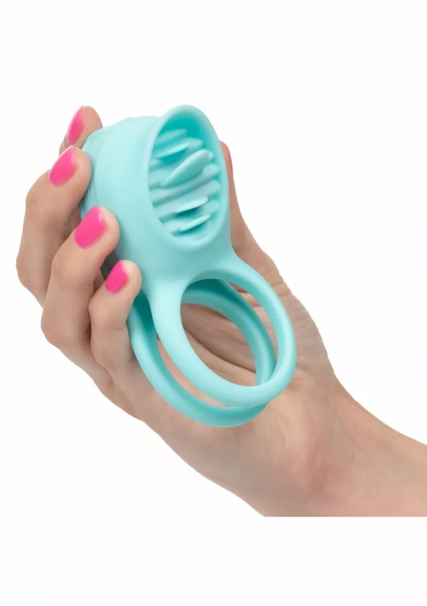 California Exotic Vibrerende Cockring French Kiss Enhancer - Groen - Afbeelding 7