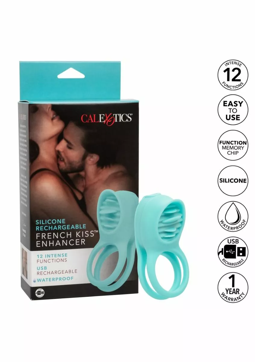 California Exotic Vibrerende Cockring French Kiss Enhancer - Groen - Afbeelding 5