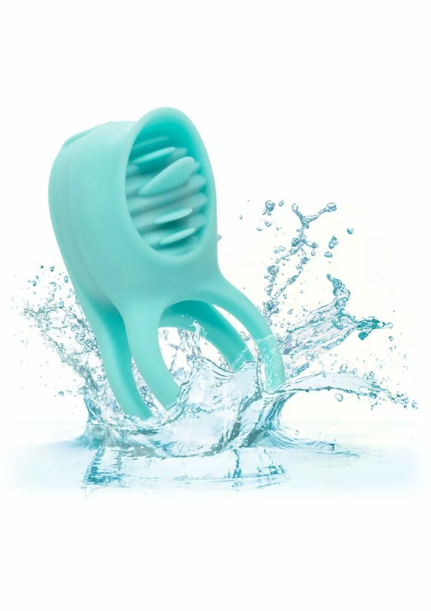 California Exotic Vibrerende Cockring French Kiss Enhancer - Groen - Afbeelding 3