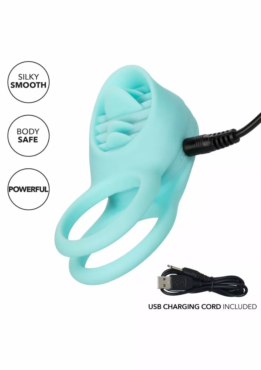 California Exotic Vibrerende Cockring French Kiss Enhancer - Groen - Afbeelding 2