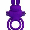 Vibrerende Cockring Pretty Love Bunny Ears - Paars