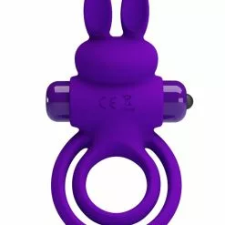 Vibrerende Cockring Pretty Love Bunny Ears - Paars