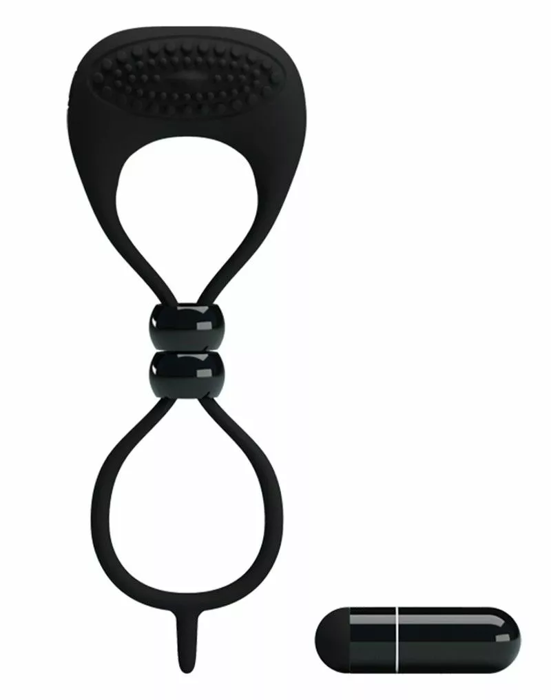 Vibrerende Cockring Pretty Love Locker - Zwart - Afbeelding 2