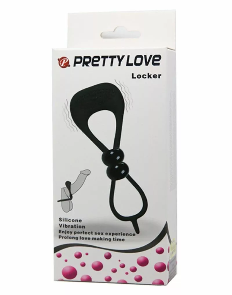 Vibrerende Cockring Pretty Love Locker - Zwart - Afbeelding 5