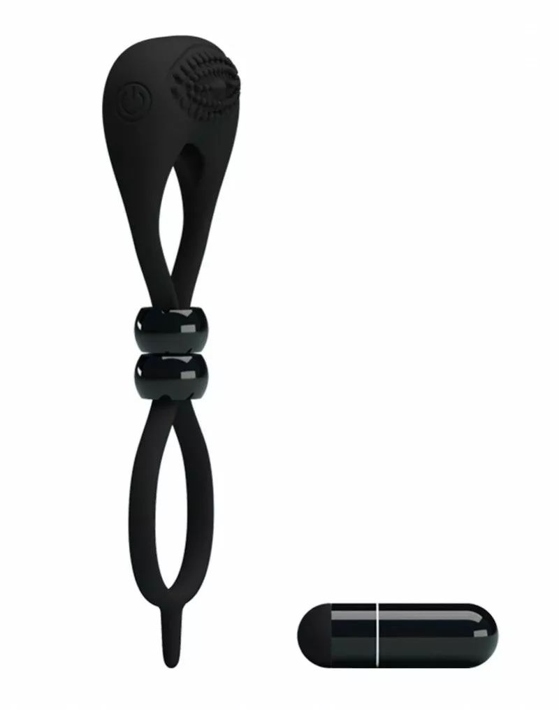 Vibrerende Cockring Pretty Love Locker - Zwart