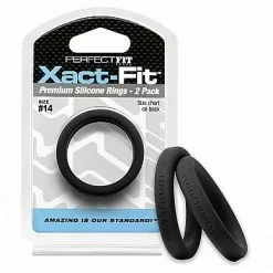 Perfect Fit Xact-Fit Cockring 2-Pack Maat 14 - Zwart
