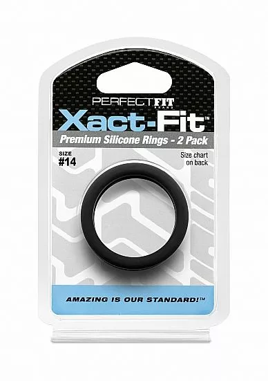 Perfect Fit Xact-Fit Cockring 2-Pack Maat 14 - Zwart - Afbeelding 2