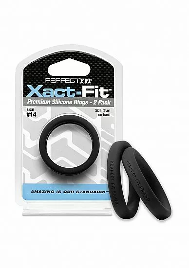 Perfect Fit Xact-Fit Cockring 2-Pack Maat 14 - Zwart