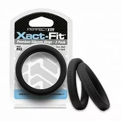 Perfect Fit Xact-Fit Cockring 2-Pack Maat 22 - Zwart