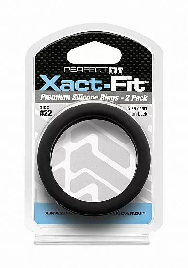 Perfect Fit Xact-Fit Cockring 2-Pack Maat 22 - Zwart - Afbeelding 2