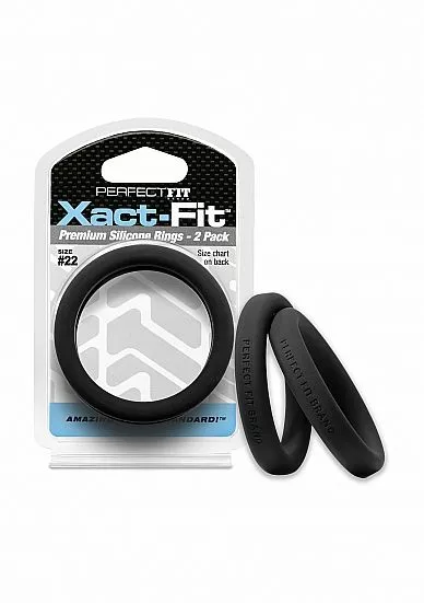 Perfect Fit Xact-Fit Cockring 2-Pack Maat 22 - Zwart