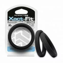 Perfect Fit Xact-Fit Cockring 2-Pack Maat 23 - Zwart