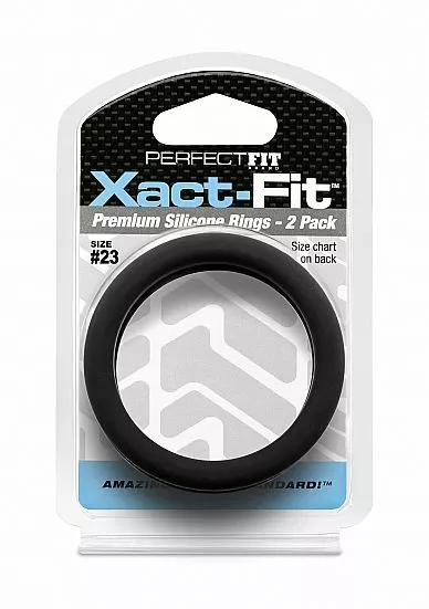 Perfect Fit Xact-Fit Cockring 2-Pack Maat 23 - Zwart - Afbeelding 2