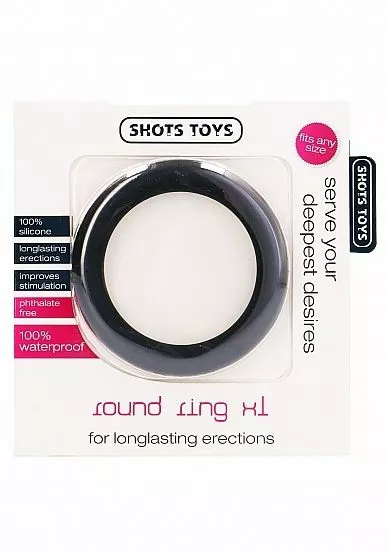 Shots Toys Zwarte Ronde Cockring - Extra Large - Afbeelding 2
