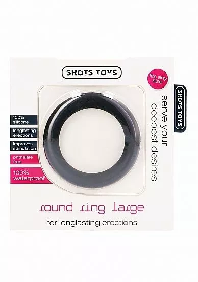 Shots Toys Zwarte Ronde Cockring - Large - Afbeelding 2