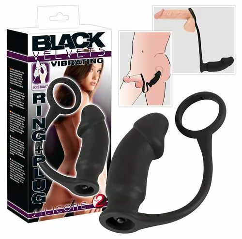 Black Velvets Zwarte Cockring Met Anaalplug - Afbeelding 3
