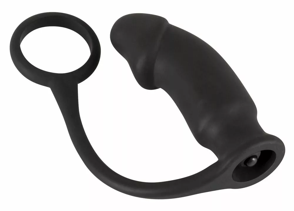 Black Velvets Zwarte Cockring Met Anaalplug - Afbeelding 2