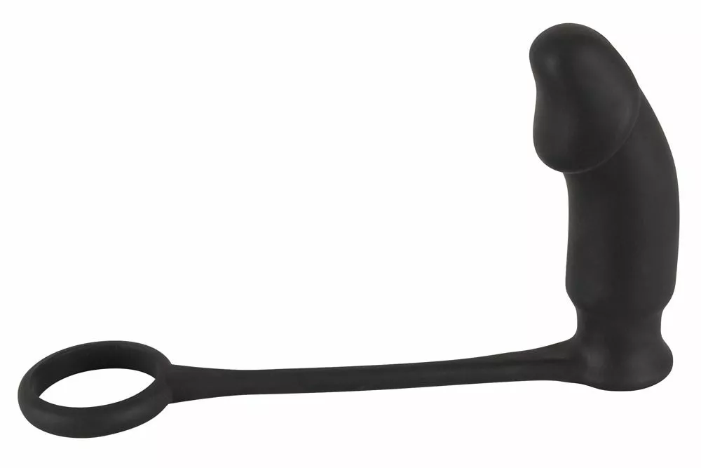 Black Velvets Zwarte Cockring Met Anaalplug