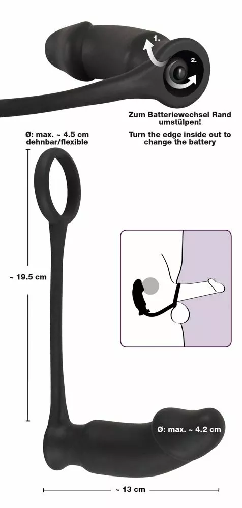 Black Velvets Zwarte Cockring Met Anaalplug - Afbeelding 6