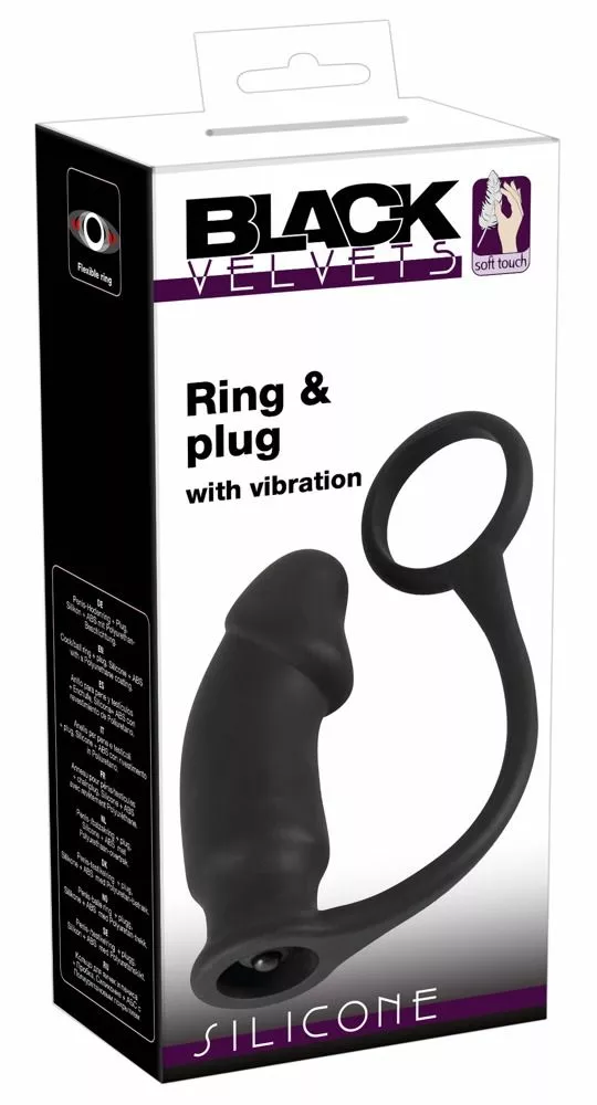 Black Velvets Zwarte Cockring Met Anaalplug - Afbeelding 11