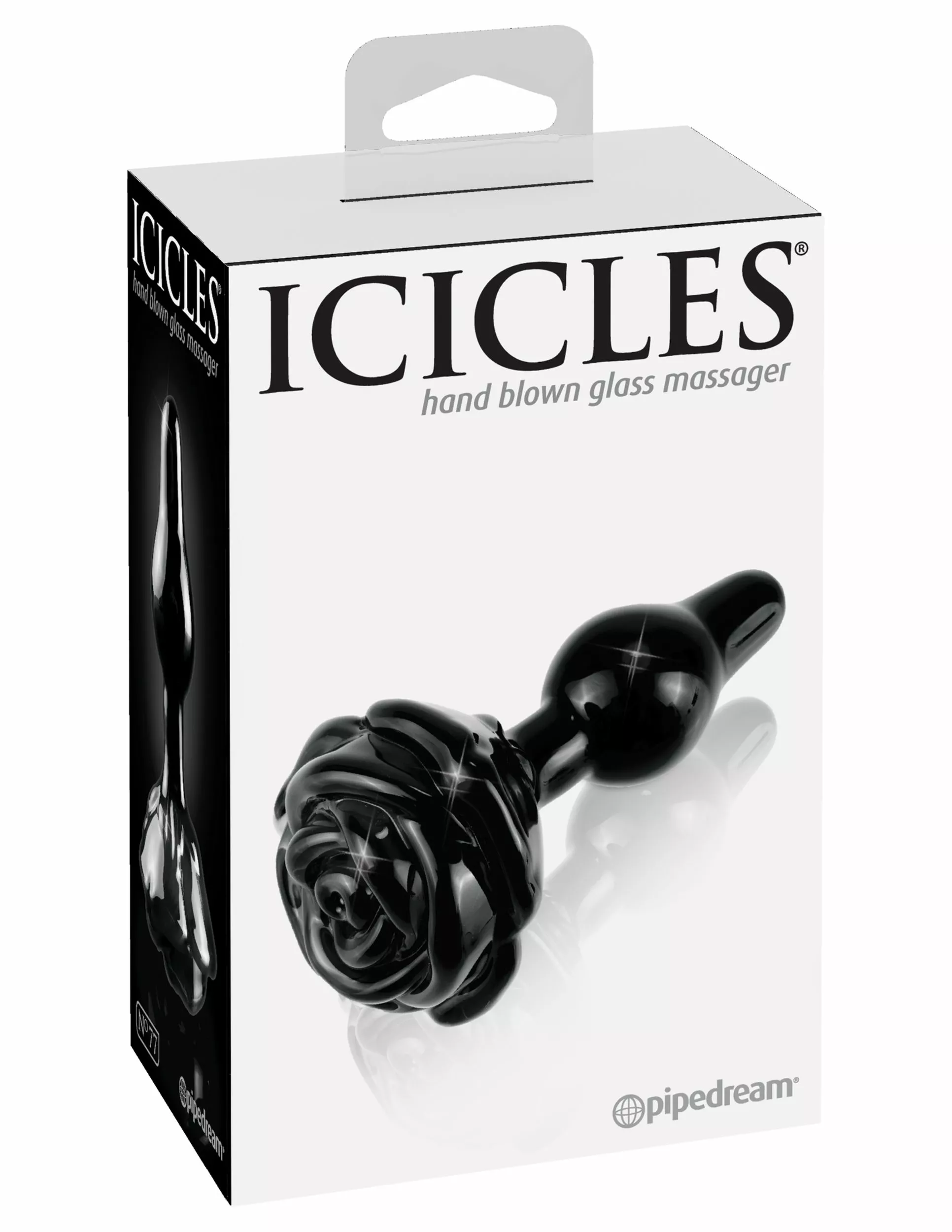 Icicles (Pipedream) Zwarte Rosebud Buttplug Icicles No 77 - Afbeelding 4